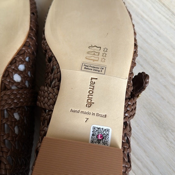 Larroudé Verona Macrame Ballet Flat In Burnt Umber Leather Size 7 NWT Shoes - Picture 12 of 16